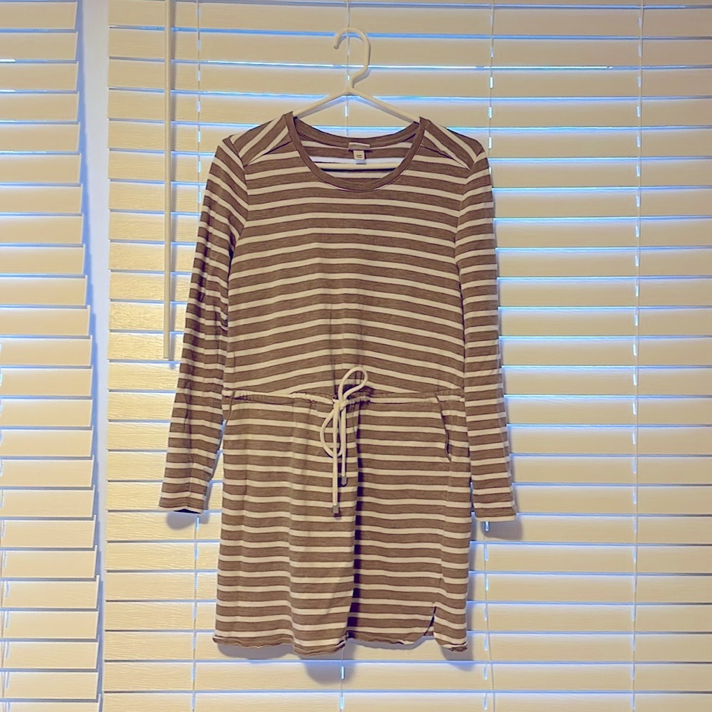 Size S Women's Merona Striped Dress (BROWN & WHITE)